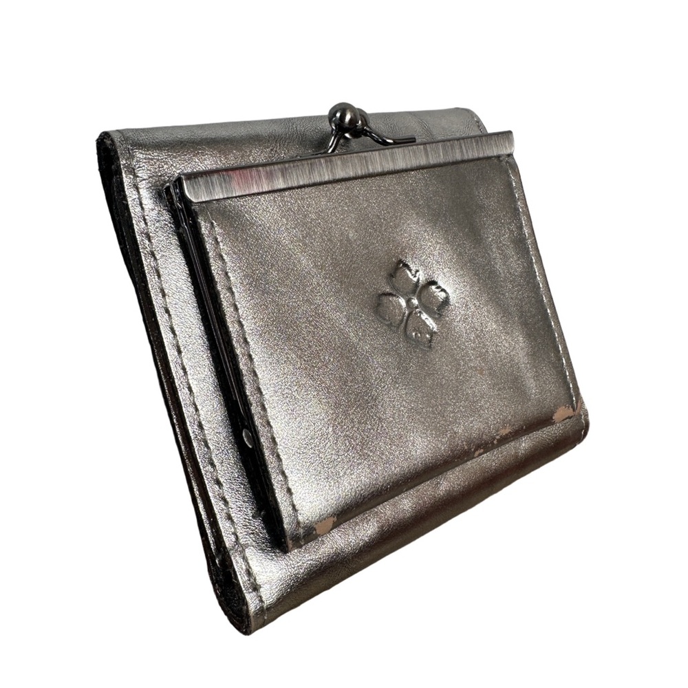 Patricia Nash Antique‎ Platinum silver wallet leather fold metallic